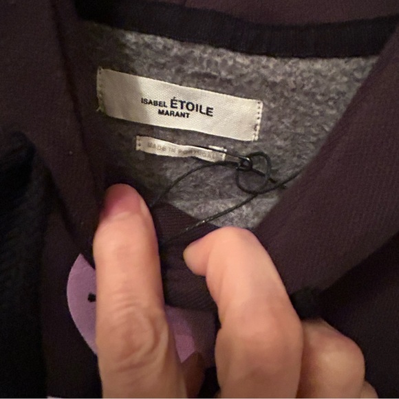 Iconic Isabel marant Miley logo hoodie sweatshirt in faded black size 42 US 10 - Picture 5 of 10